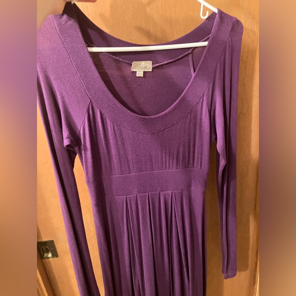 Long sleeved purple dress